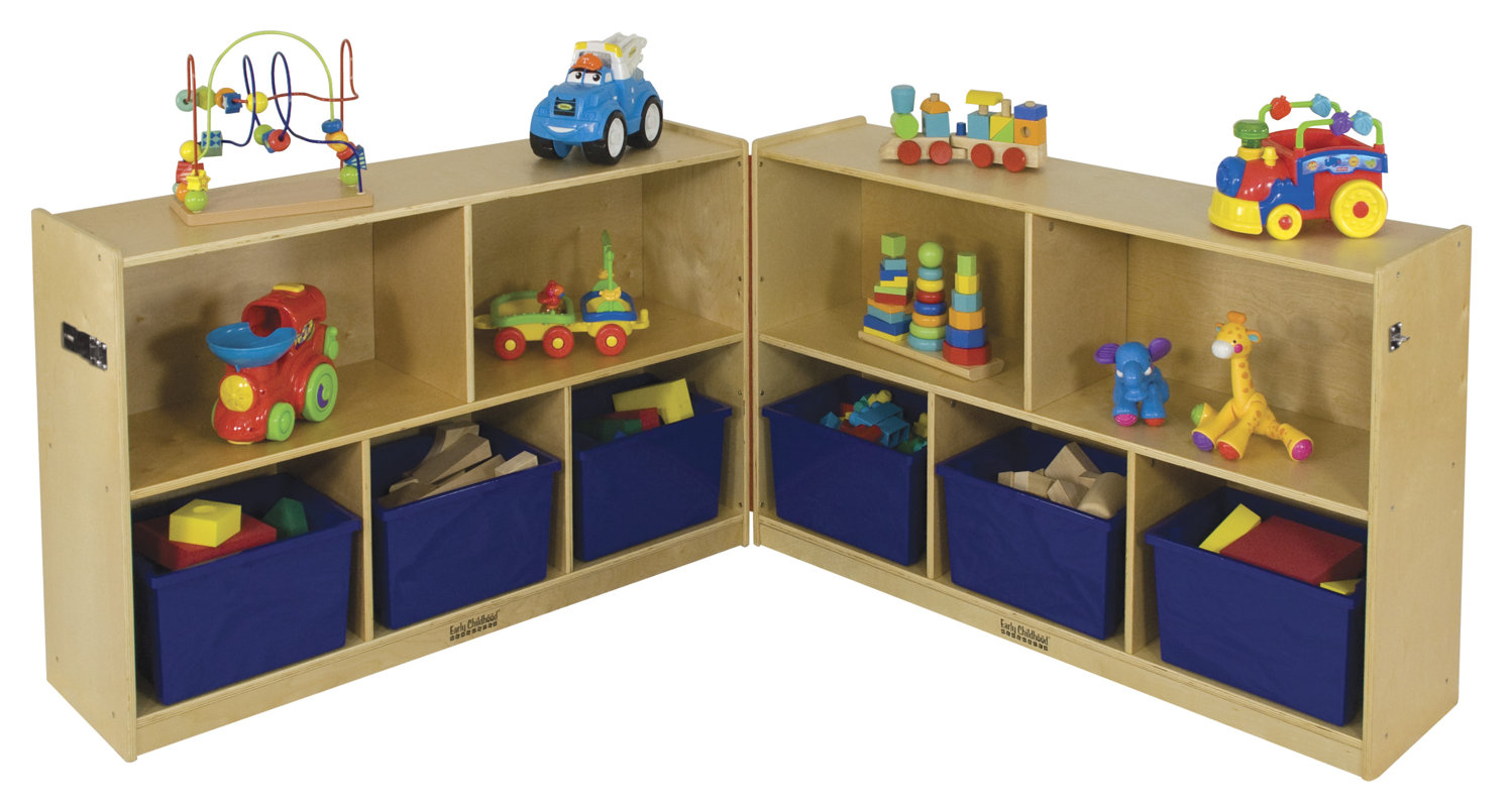 ECR4Kids Folding 10 Compartment Shelving Unit with Casters & Reviews